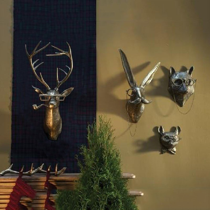Frankie Stag Animal Resin Hanging Ornament Wall Art Front Door Decorative Pendant Housewarming Gift Deer