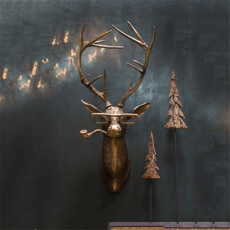 Frankie Stag Animal Resin Hanging Ornament Wall Art Front Door Decorative Pendant Housewarming Gift Deer