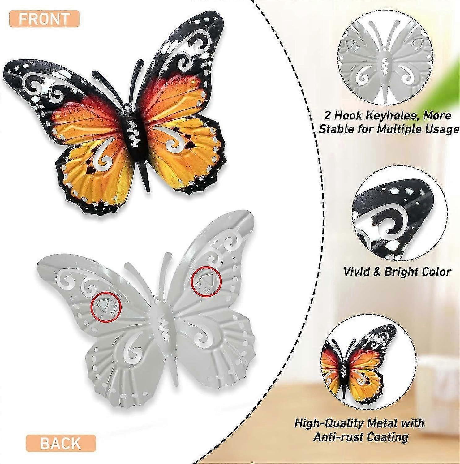 10.6"" Metal Butterfly Wall Decor