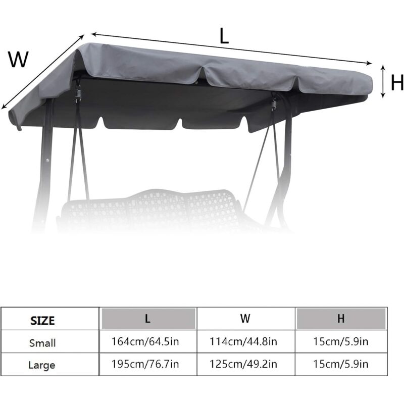 Universal Waterproof Swing Cover Replacement for 3-Seater Garden Swing