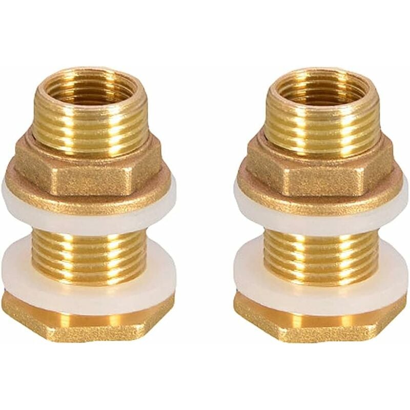 St Water Feed-through 4.2cm 1/2"" Brass Water Connection for Faucet / Barrel / Rainwater Tanks