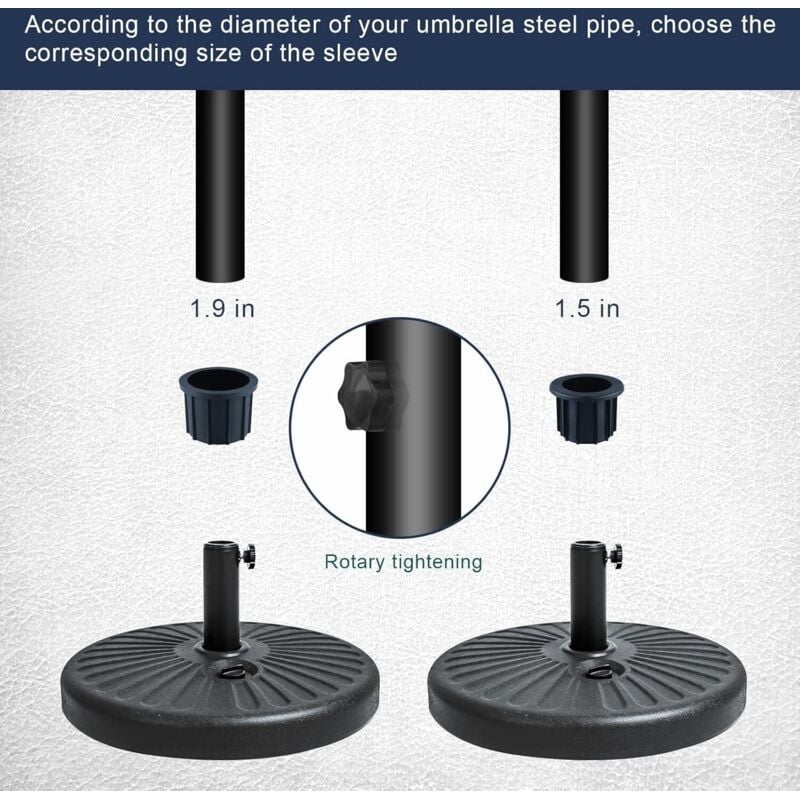 6-piece balcony parasol accessory set - 4 umbrella hole rings and 2 hand screws