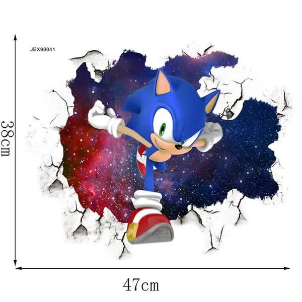 3D Sonic wall sticker children%27s room graffiti decoration 3D Brok
