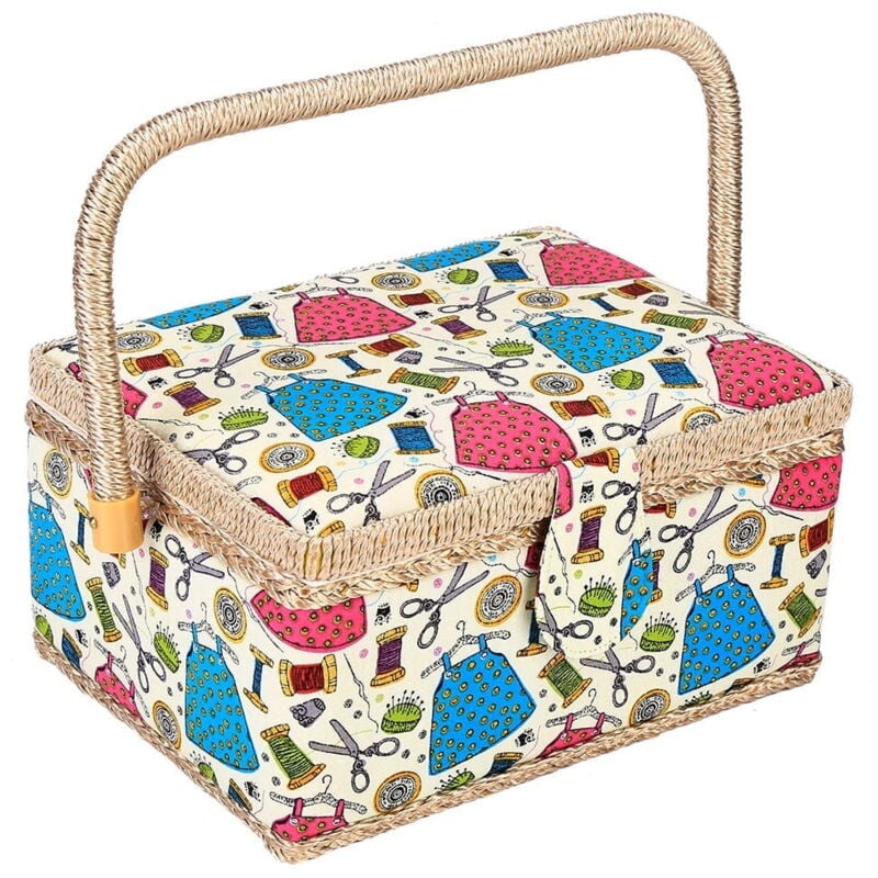Sewing Accessories Basket with Removable Tray Sewing Accessories Basket with Removable Tray