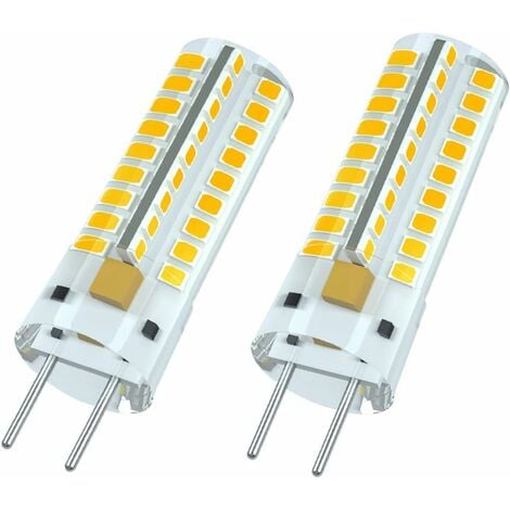GY6.35 LED bulb, LED G6.35 12V, 7W halogen bulb equivalent to 50W, warm white 3000K, 360° beam angle, for cabinet lighting, non-dimmable (2-pack)