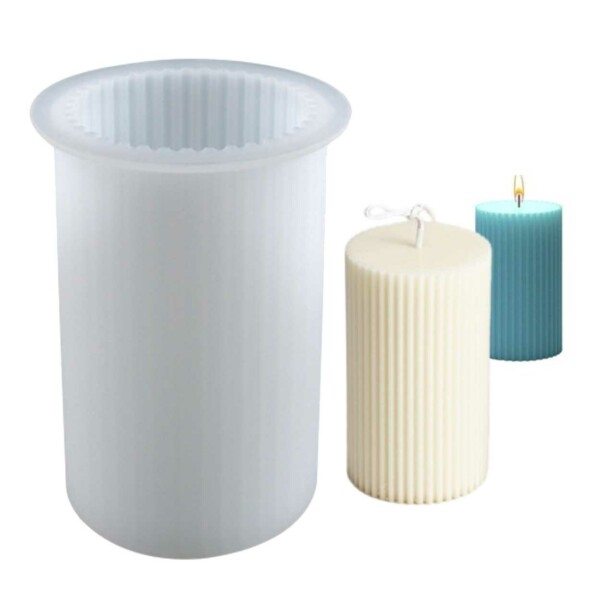Halloween Deals DIY Silicone Candle Mold Ribbed Candle White White Halloween Deals DIY Silicone Candle Mold Ribbed Candle White White