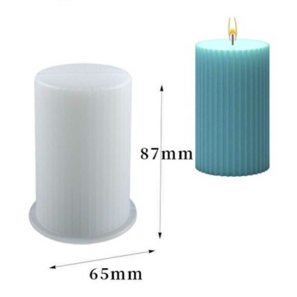Halloween Deals DIY Silicone Candle Mold Ribbed Candle White White