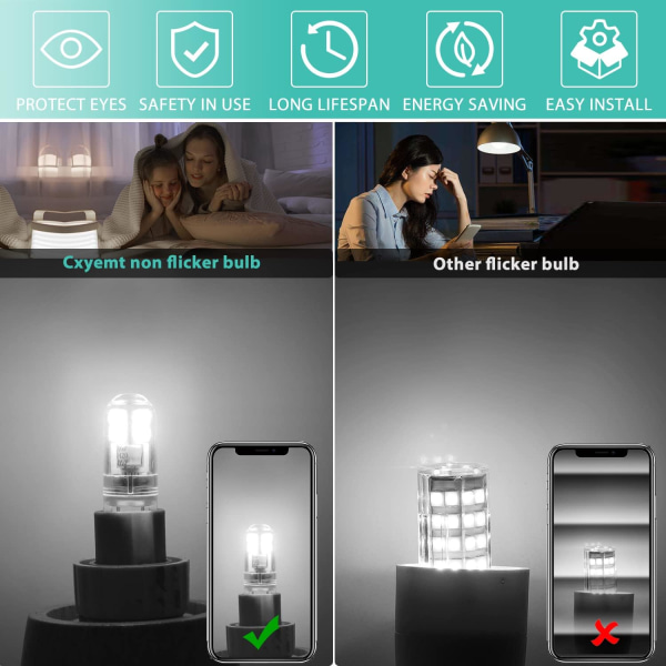 G9 LED bulbs 1.5W equivalent to 20W halogen cool white light 6000K