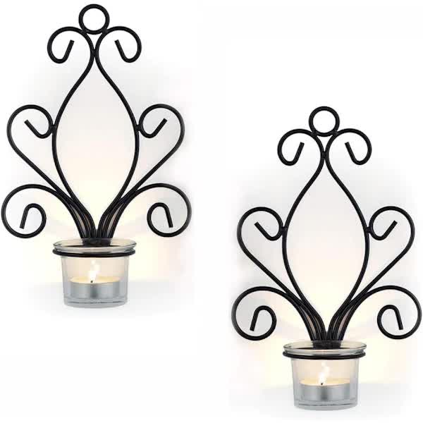 Vintage Iron Wall Candle Holders Vintage Iron Wall Candle Holders