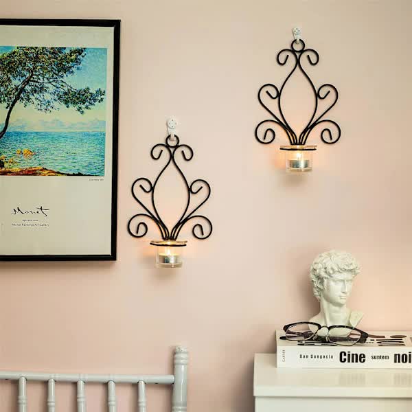 Vintage Iron Wall Candle Holders