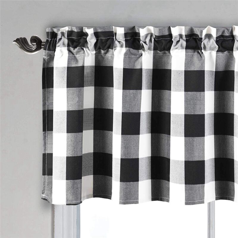 Black & White Checkered Kitchen Curtain