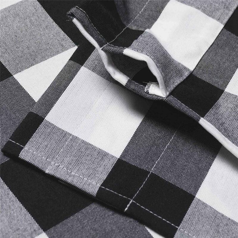 Black & White Checkered Kitchen Curtain