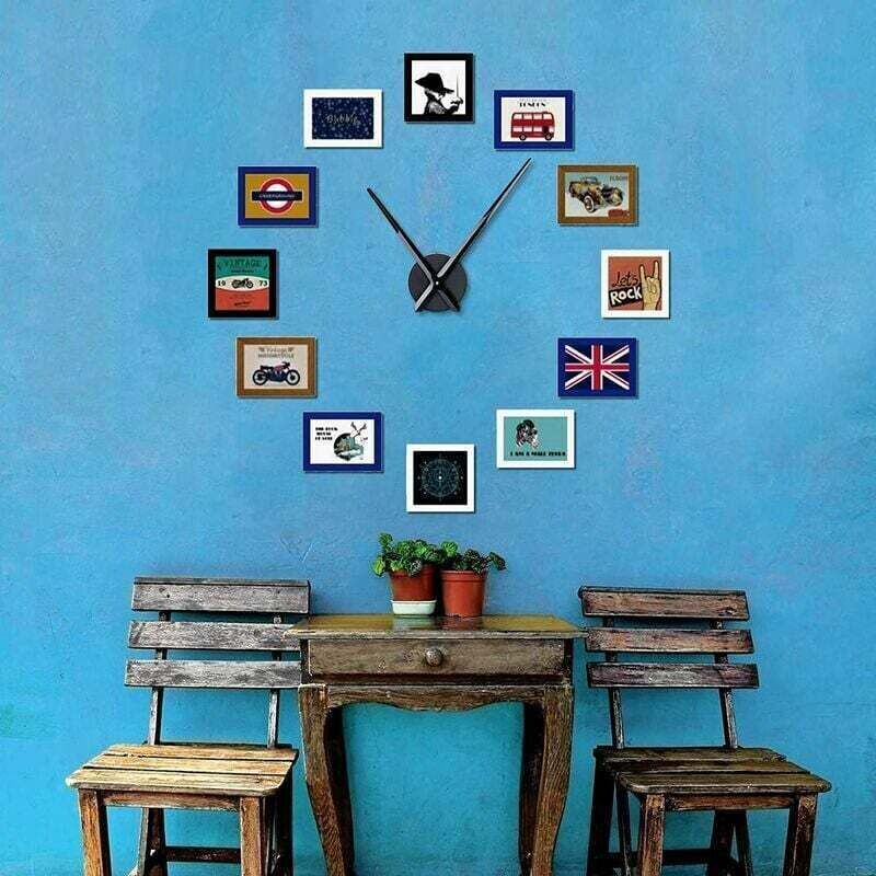 Large Black Wall Clock with Single Hand without Numbers