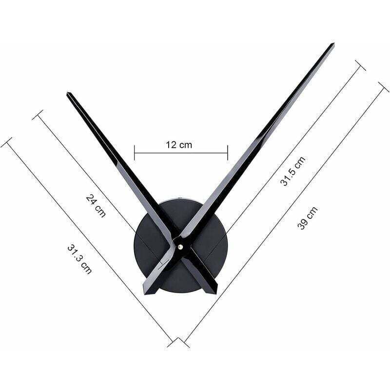 Large Black Wall Clock with Single Hand without Numbers