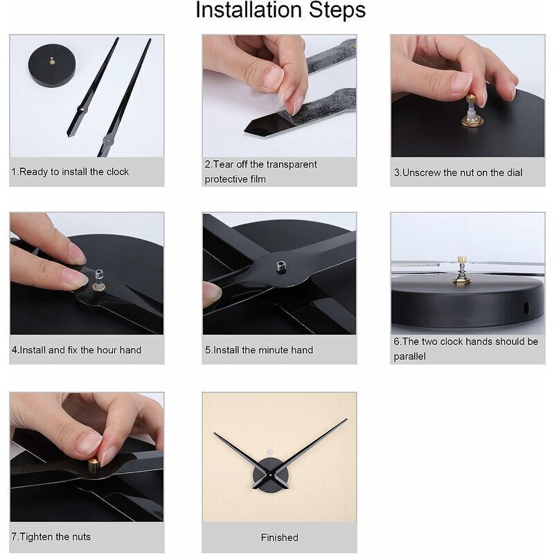 Large Black Wall Clock with Single Hand without Numbers