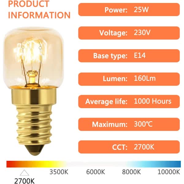 10-pack Dimmable E14 Oven Light Bulb