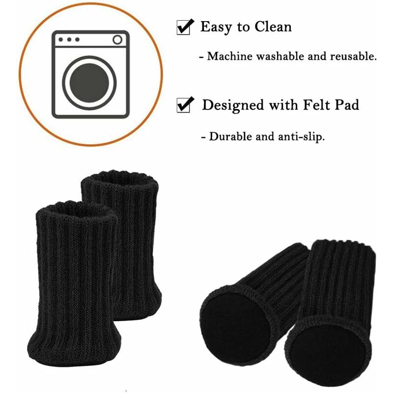24 pcs Felt Chair Socks