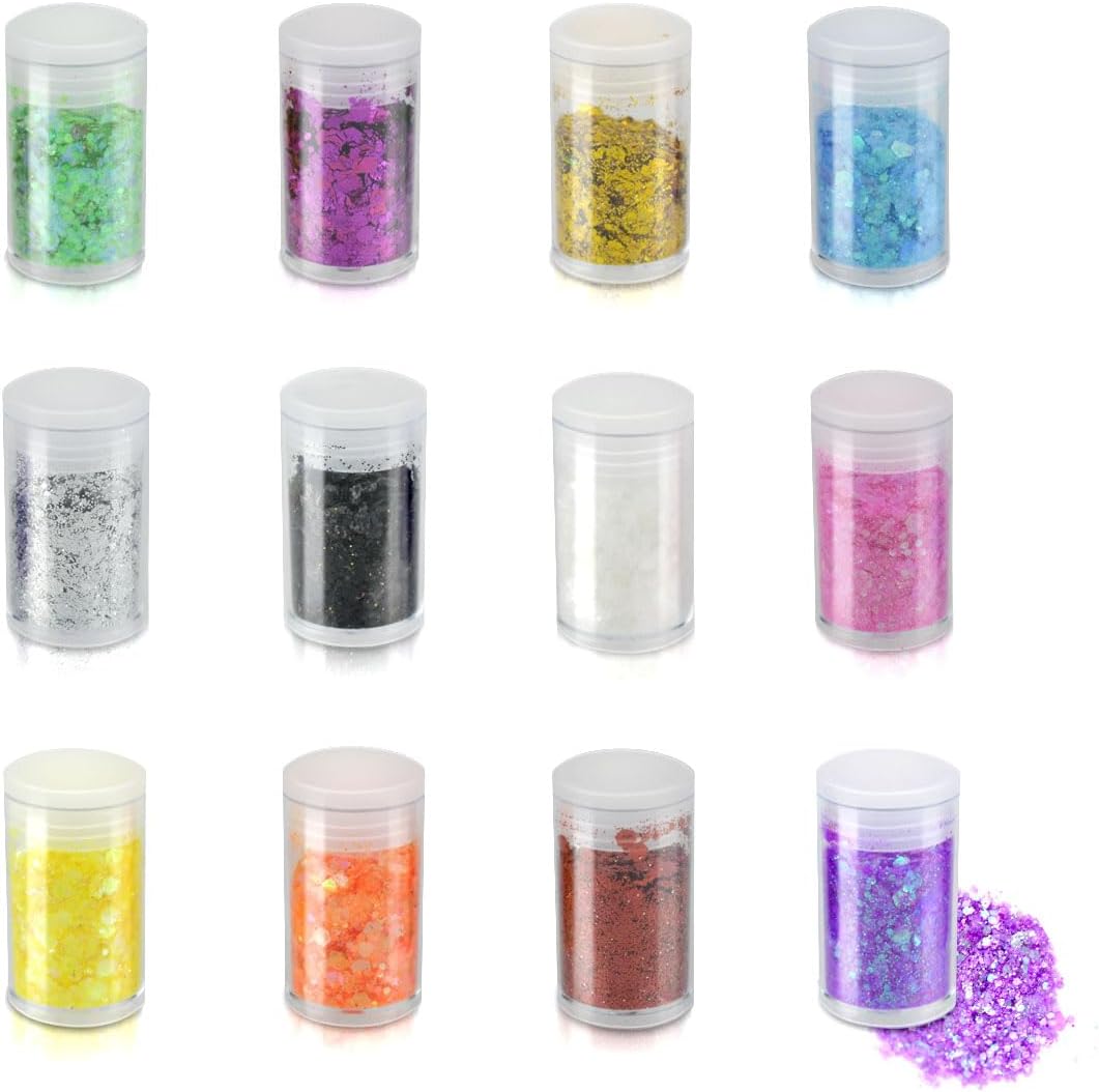 12 Colors Chunky Face Glitter No Glue Cosmetic Body Nail Eye Hair Art Resin Tumbler Holographic Glitte Makeup Sequins Party for Rave Festival Fine Eyeshadow 12 Colors Chunky Face Glitter No Glue Cosmetic Body Nail Eye Hair Art Resin Tumbler Holographic Glitte Makeup Sequins Party for Rave Festival Fine Eyeshadow