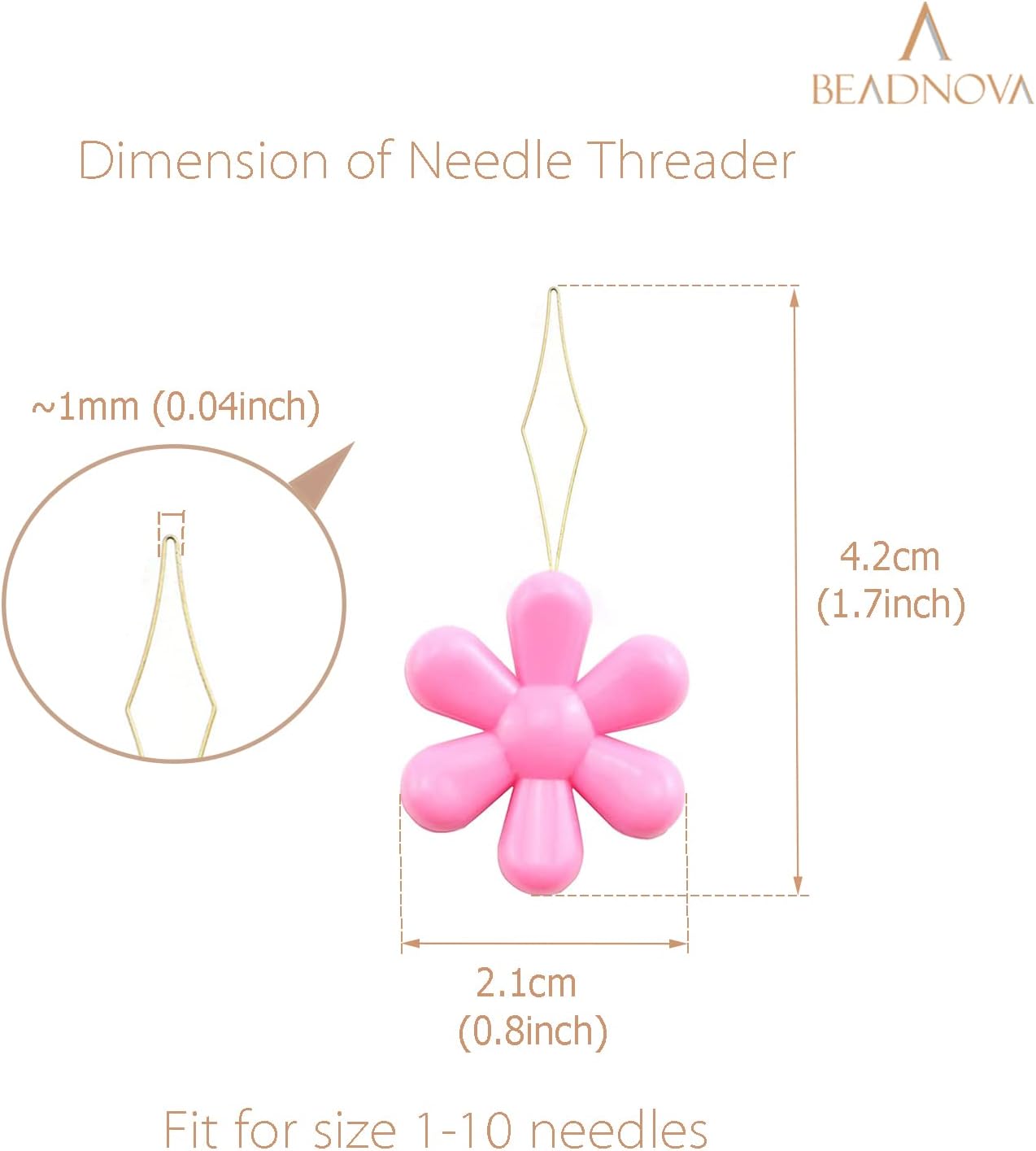 Embroidery Needle Threader Tool 5pcs Plastic Flower Head Sewing Machine Needle Threader for Hand Sewing Cross Stitch Craft Knitting Quilting (5pcs
