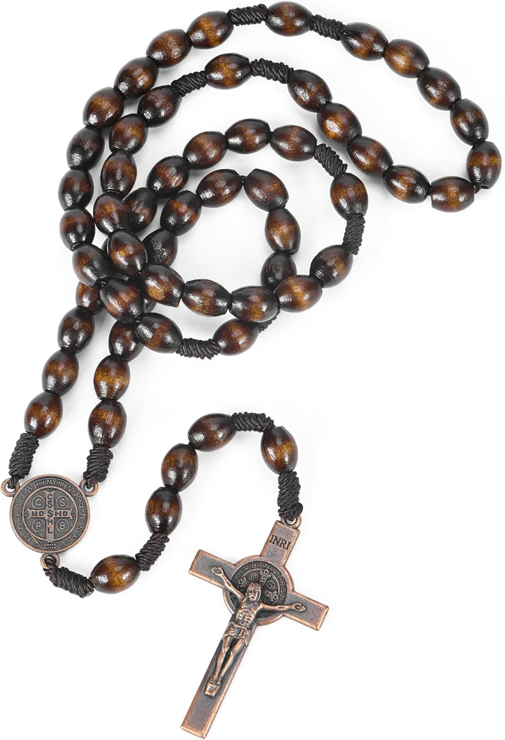 Rosary Beads Handmade Wooden Rosarios Catolicos l Cross For Catholic Or Christian Gift(Woven Coffee Color) Rosary Beads Handmade Wooden Rosarios Catolicos l Cross For Catholic Or Christian Gift(Woven Coffee Color)