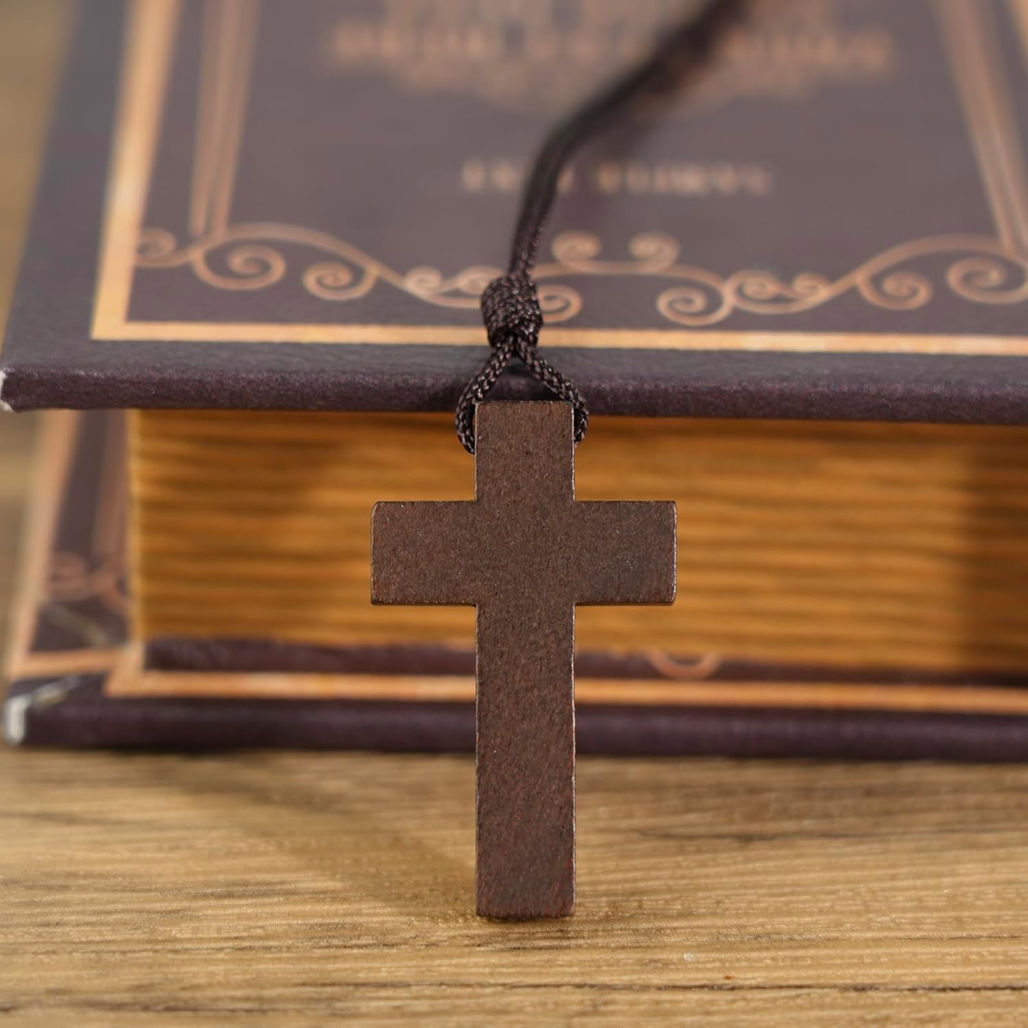 Natural Wooden Cross Necklace for Men&Woman