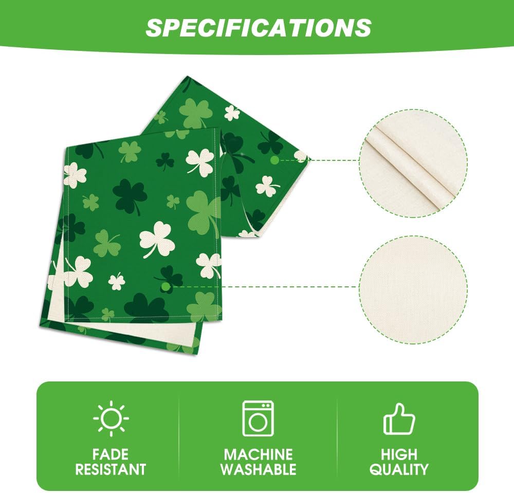 Green Shamrock St. Patrick%27s Day Table Runner