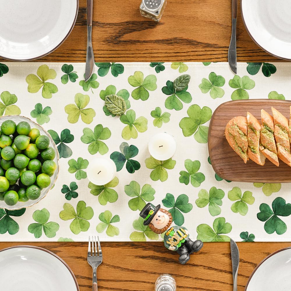 Shamrock St. Patrick%27s Day Table Runner