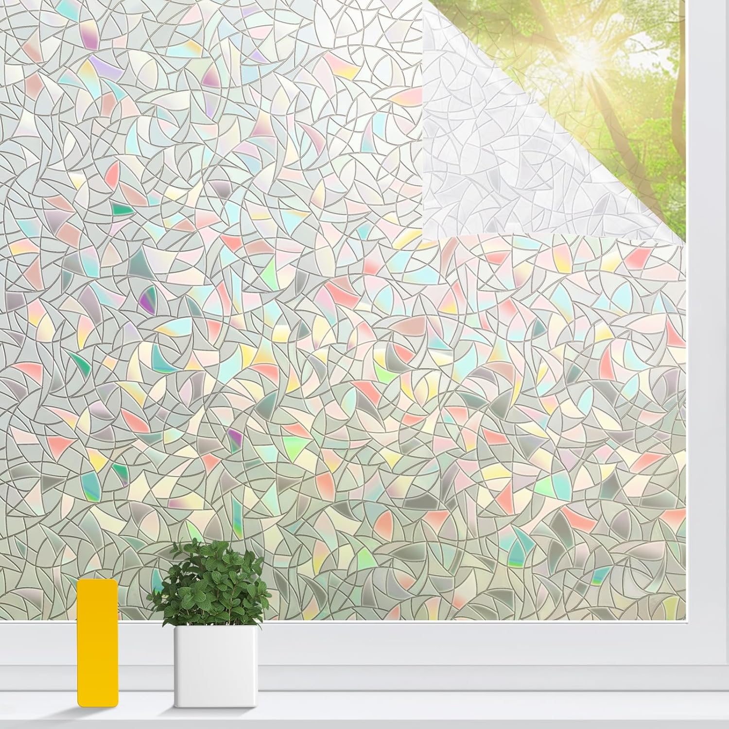 Rainbow Window Privacy Film Non-Adhesive Sun Blocking Reusable and Removable Glass Film Door Coverings for Bathroom Rainbow Window Privacy Film Non-Adhesive Sun Blocking Reusable and Removable Glass Film Door Coverings for Bathroom
