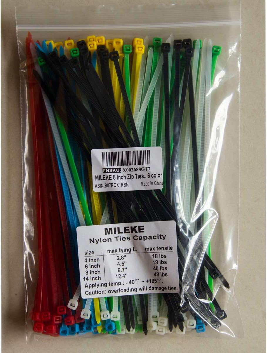 8 Inch Zip Ties (Tying Length 6.7")