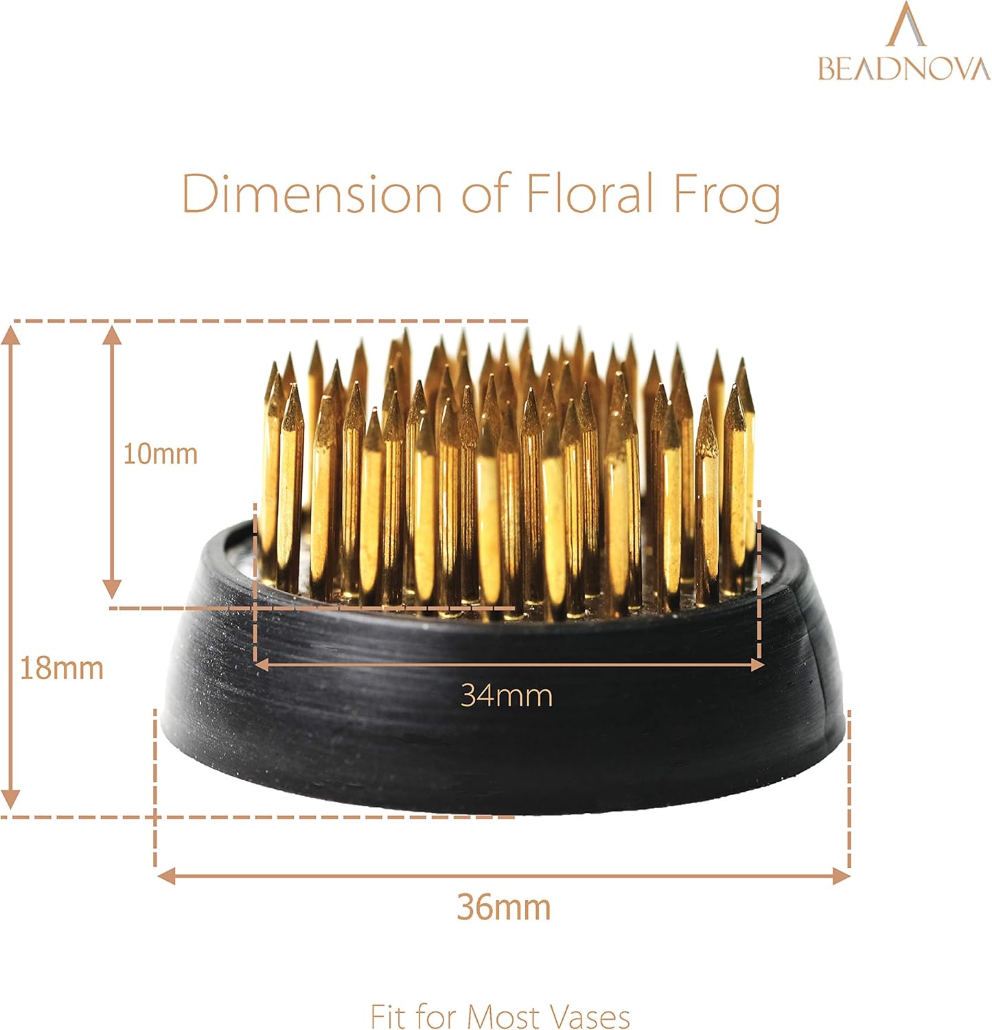Flower Frog Ikebana Kenzan with Rubber Gasket Floral Frog for Arrangements Ikebana Vase (1.3 Inch/34mm