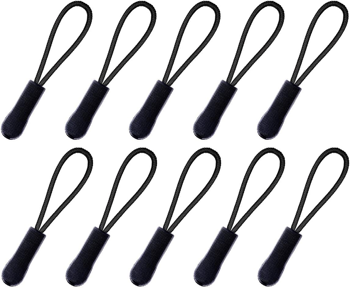 Durable Zipper Pull Zip Tab Zipper Tag Cord Pull Extension for Handbag Purse Backpack Jacket Bags Coat Boots (Black Durable Zipper Pull Zip Tab Zipper Tag Cord Pull Extension for Handbag Purse Backpack Jacket Bags Coat Boots (Black