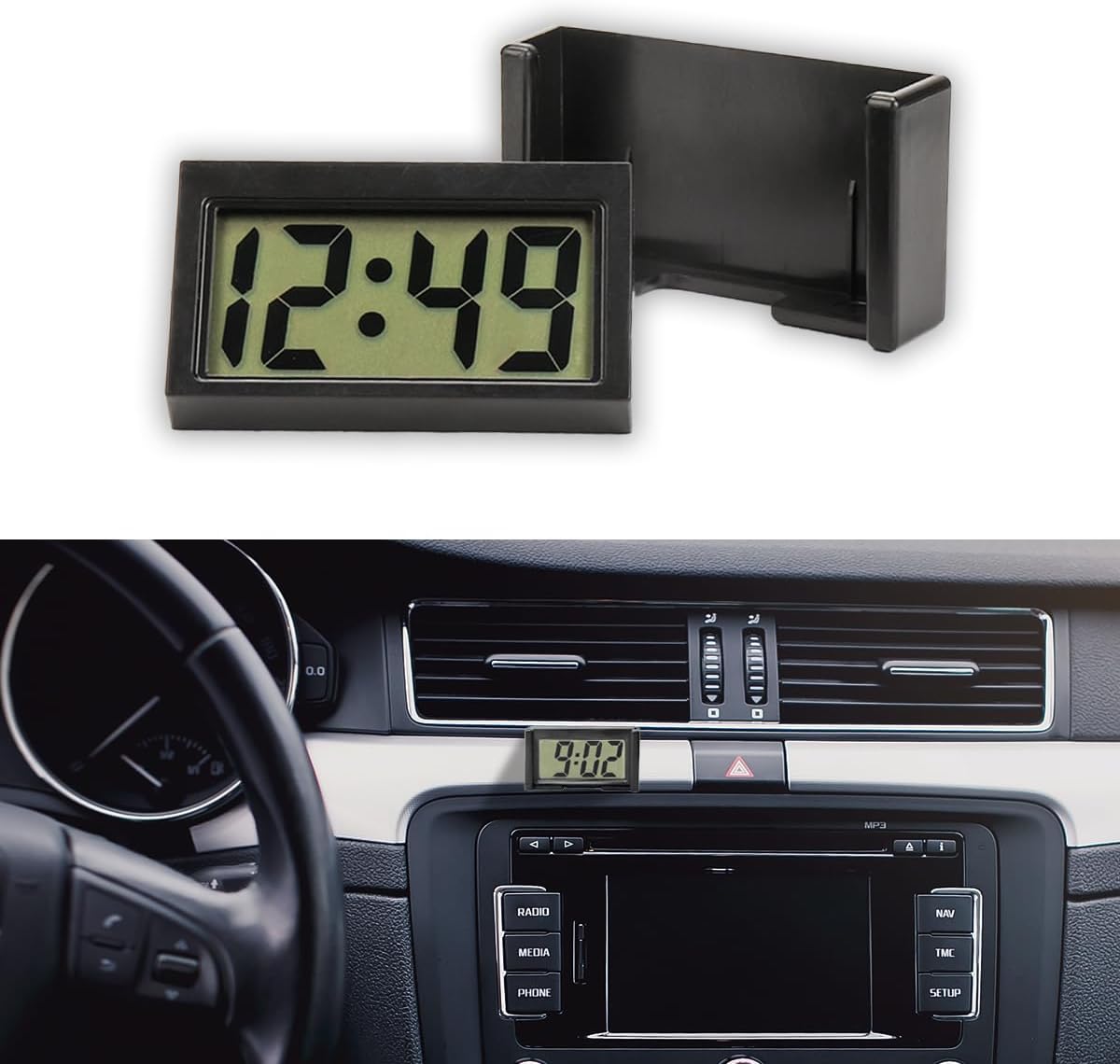 Small Electronic Dashboard Car Time Clock Self-Adhesive Mini Car Electronic Clock Small Electronic Dashboard Car Time Clock Self-Adhesive Mini Car Electronic Clock