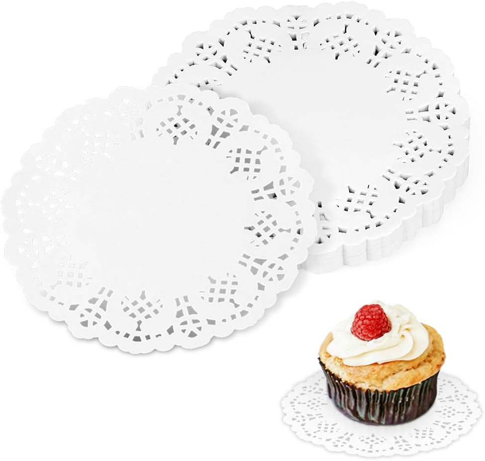 150 Pieces White Lace Paper Doilies Disposable Lace Paper Doilies for Tables