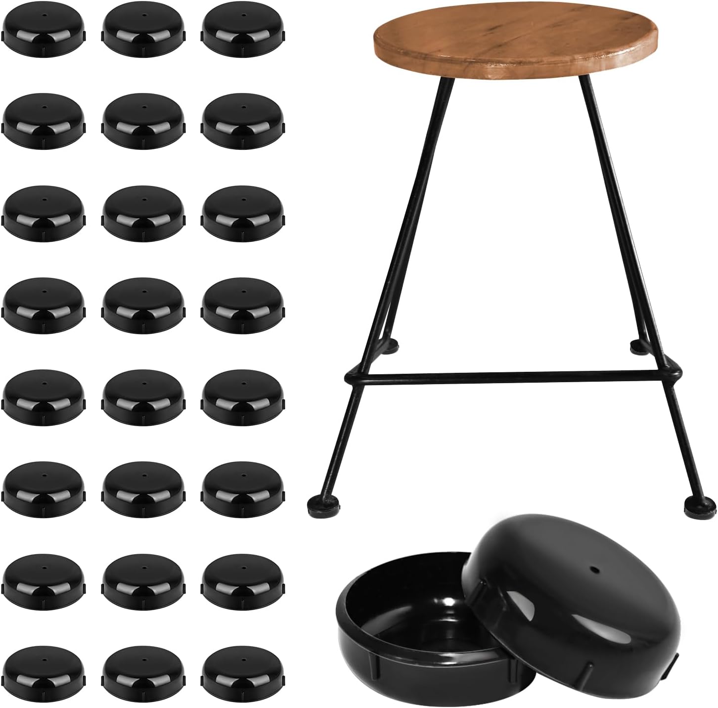 24-Pack Wrought Iron Patio Chair Leg Caps for Metal Chairs
