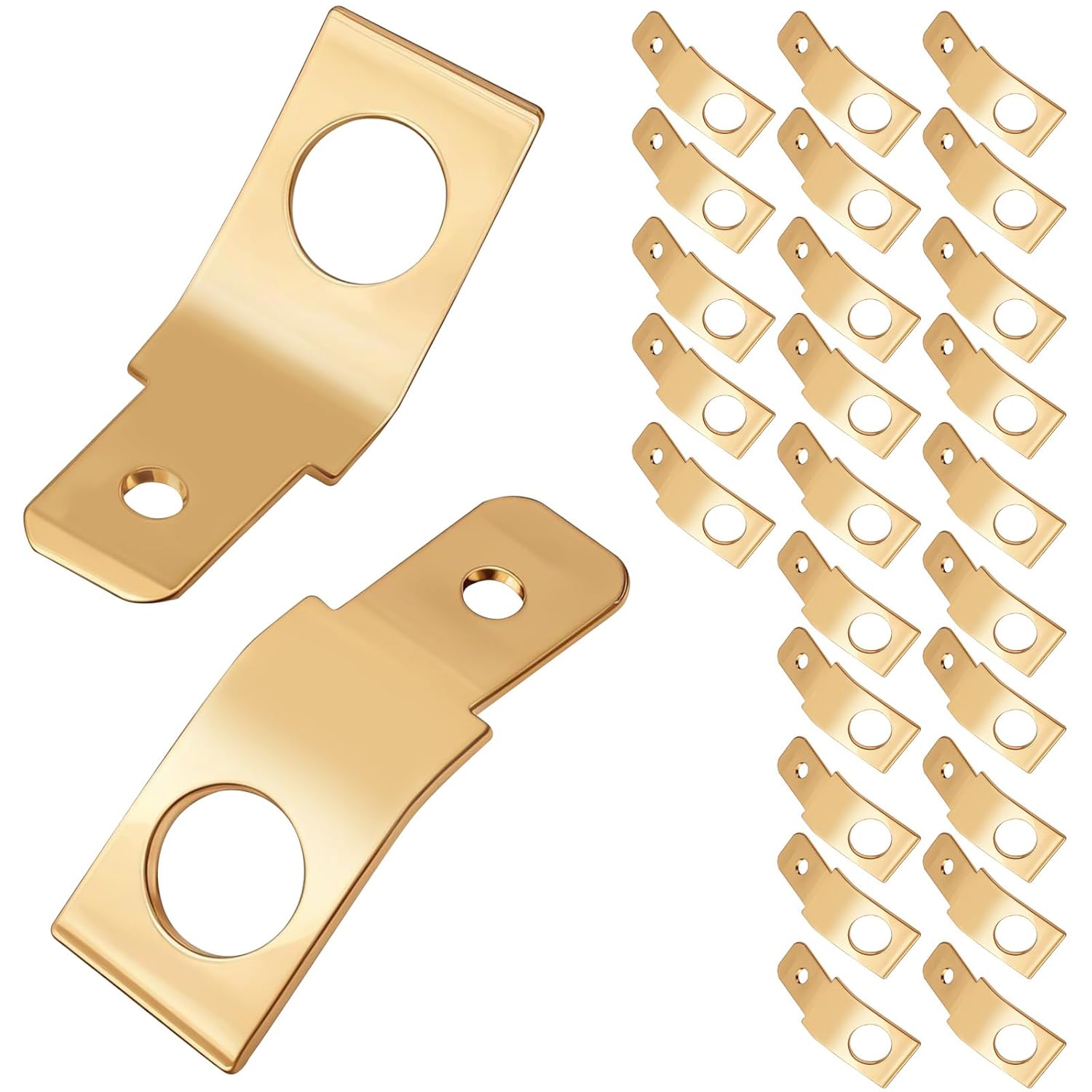 25Pcs Solderless Wire Connectors Non-Insulated Male to Male Electrical Adapter Spade Connectors 1/4" Male Tab Crimp Brass Copper Spade Terminals, Quick Disconnect Wire Connectors for Industrial Car