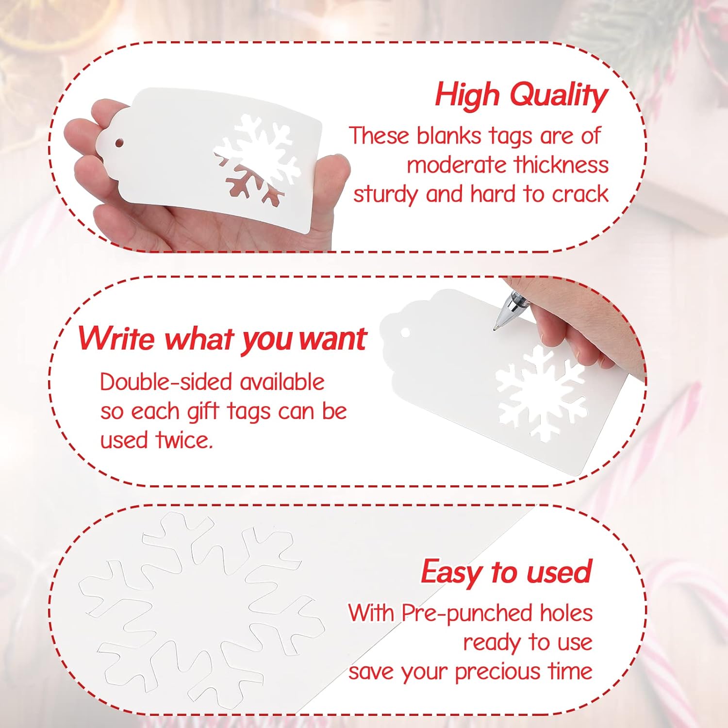 Christmas Gift Tags - 100Pcs Christmas Tags with String