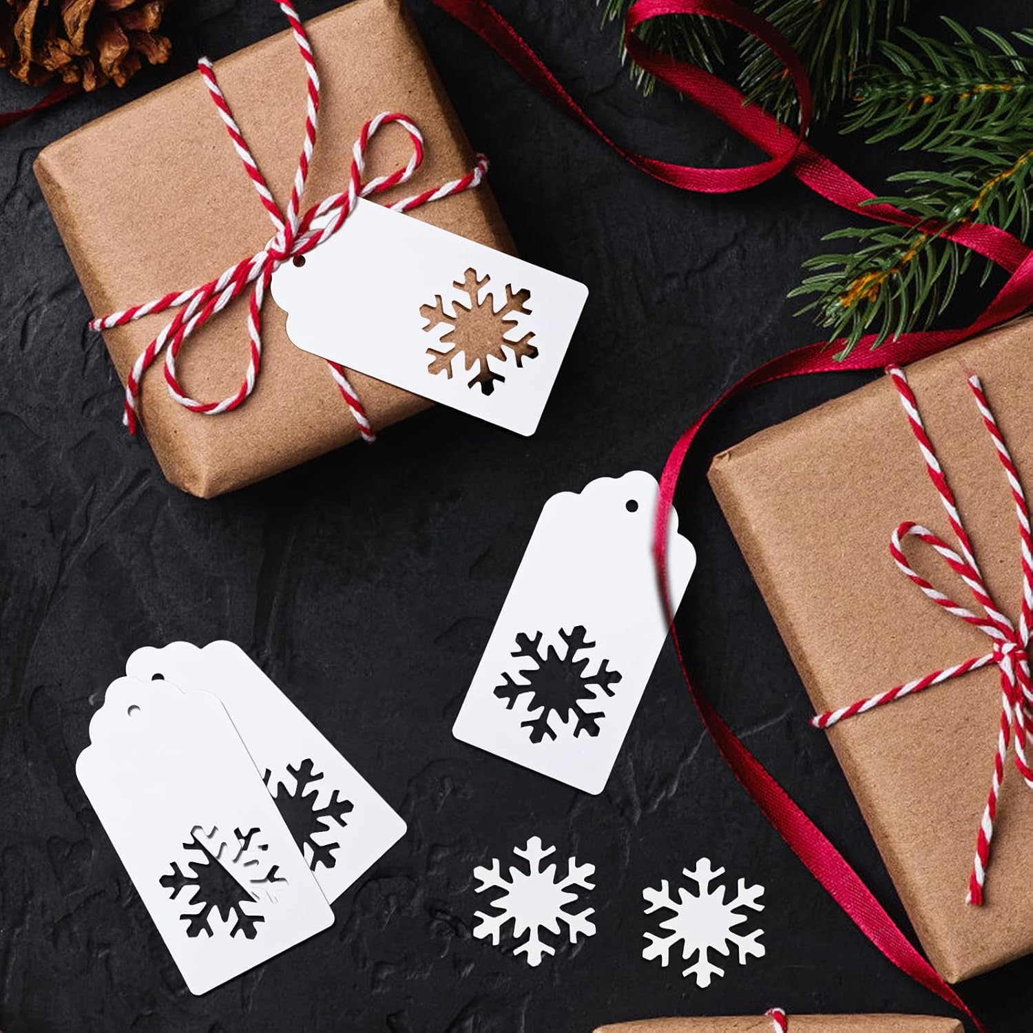 Christmas Gift Tags - 100Pcs Christmas Tags with String