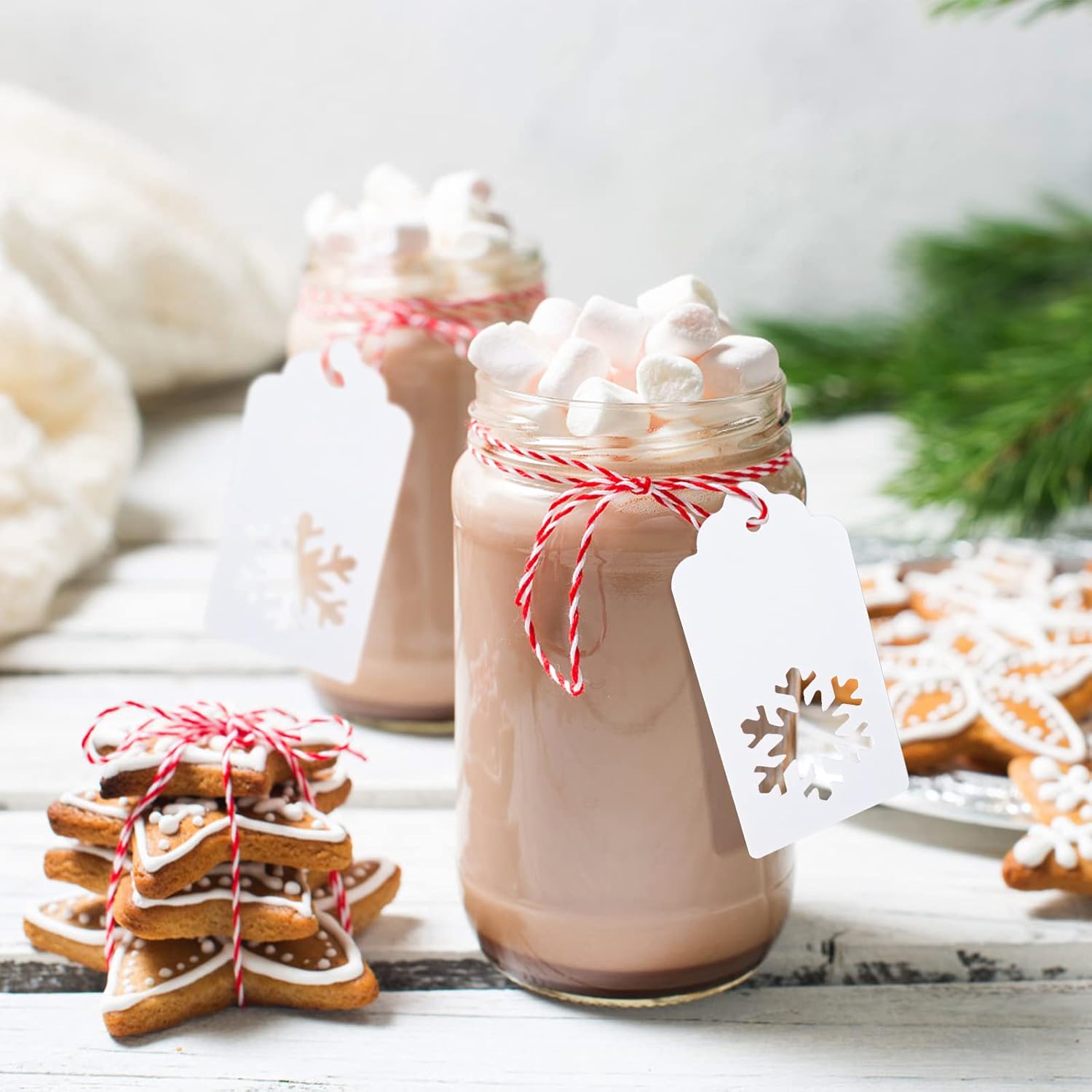 Christmas Gift Tags - 100Pcs Christmas Tags with String