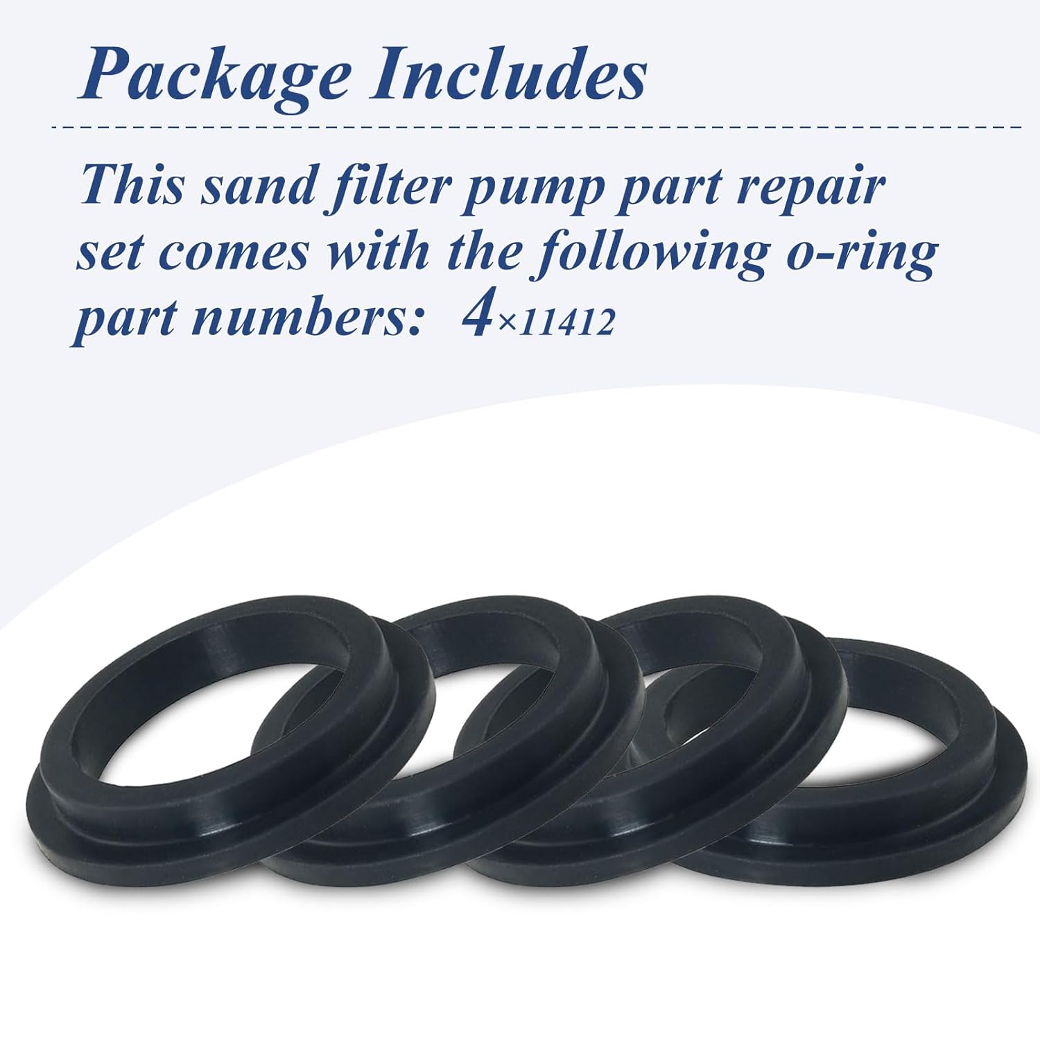 4 Pcs 11412 Pool L-Shape O-Ring Gasket Replacement for Intex Sand Filter Pump Motor