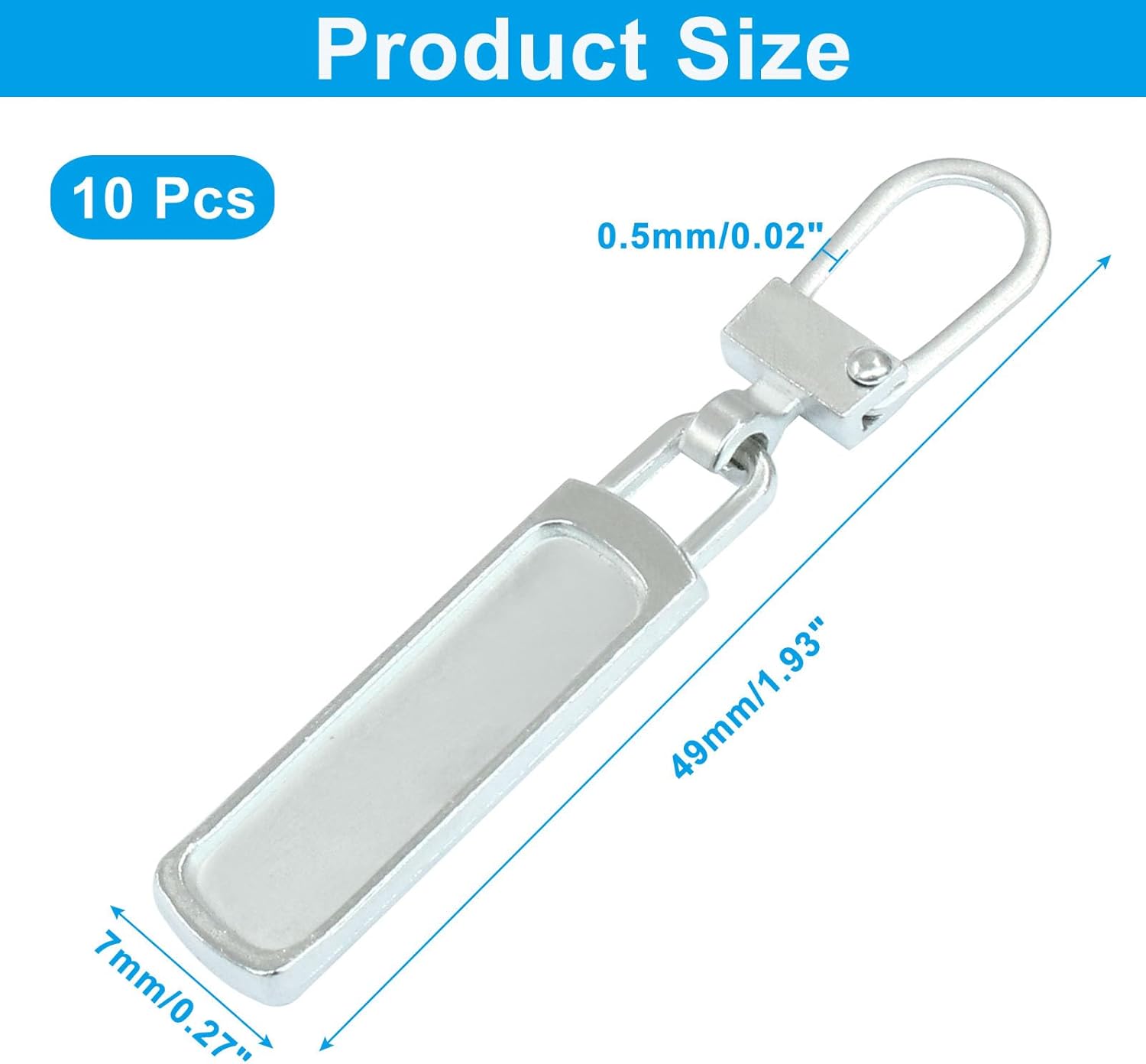 10 PCS Silver Luggage Zipper Pull Replacement