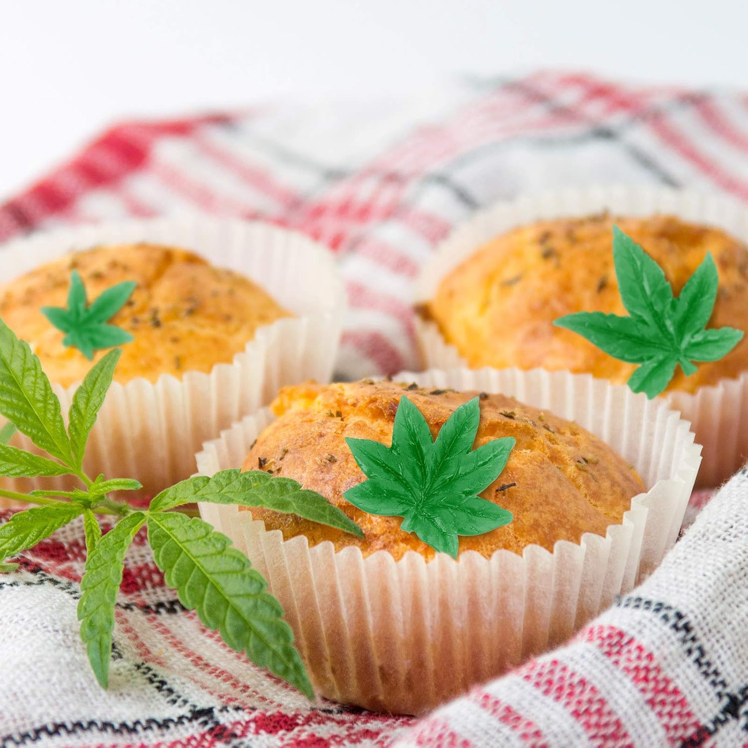 2 Pieces Weed Leaf Cake Fondant Mold Pot Leaves Silicone Mold for Weed Leaf Theme Cake Decoration