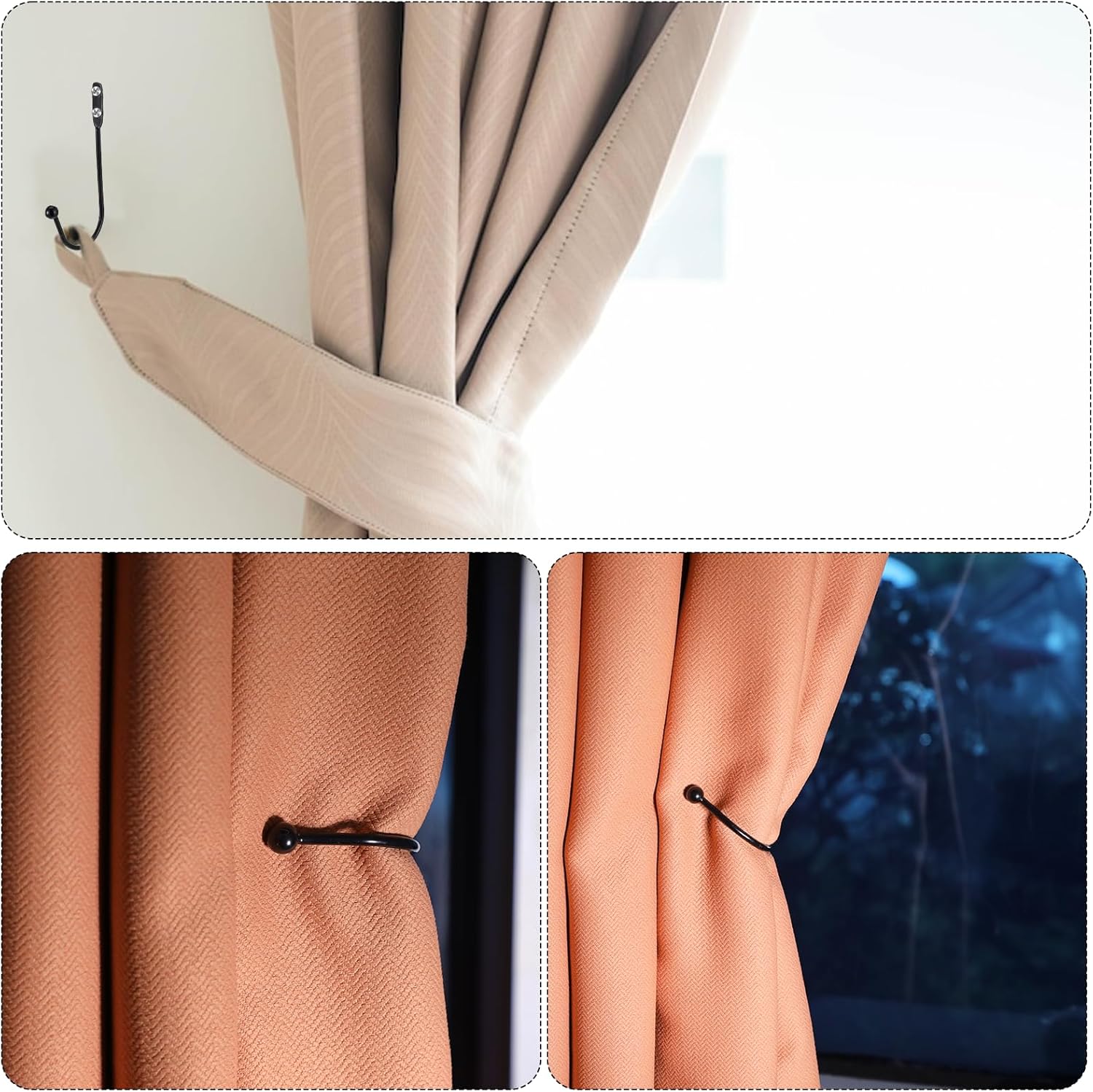 8 Pcs Metal Curtain Holdbacks