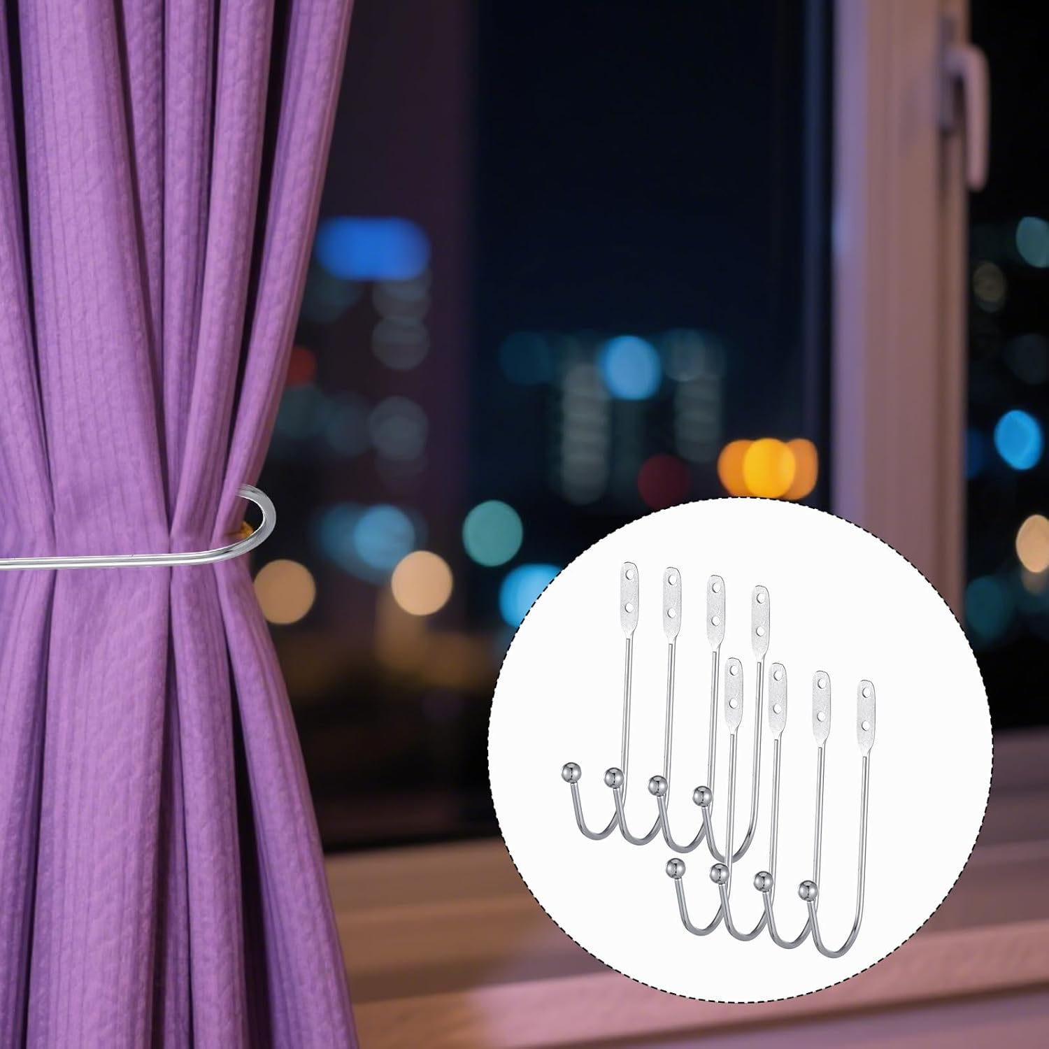 8 Pcs Metal Curtain Holdbacks