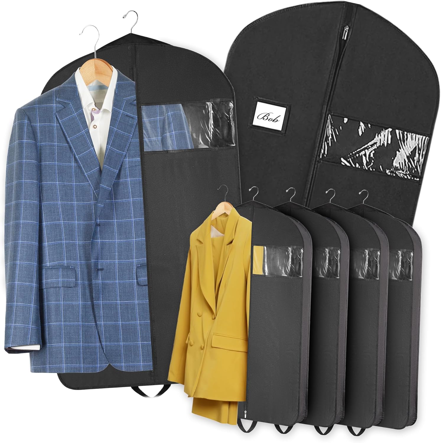 Garment Bag for Hanging Clothes - Travel Suit Bag Closet Covers for Men and Women - Long Dress