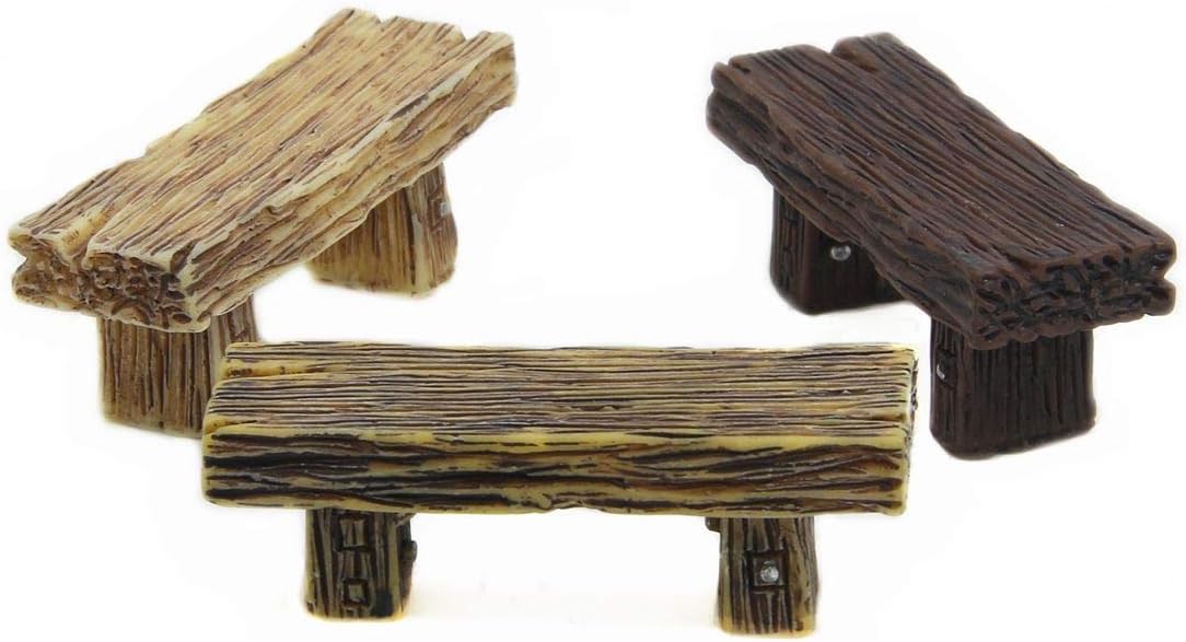 3Pcs Mini Resin Bench Miniature Fairy Garden Bench Dollhouse Accessories Statue DIY Decor Gift 3Pcs Mini Resin Bench Miniature Fairy Garden Bench Dollhouse Accessories Statue DIY Decor Gift