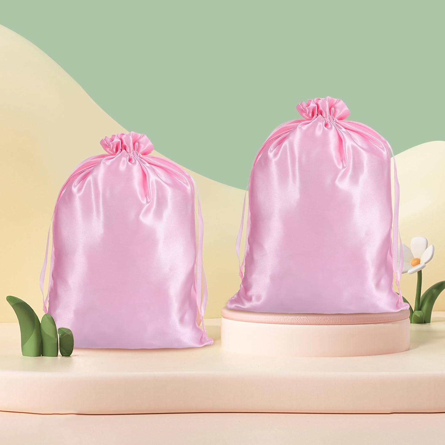 4Pcs Wig Bags with Satin Drawstring