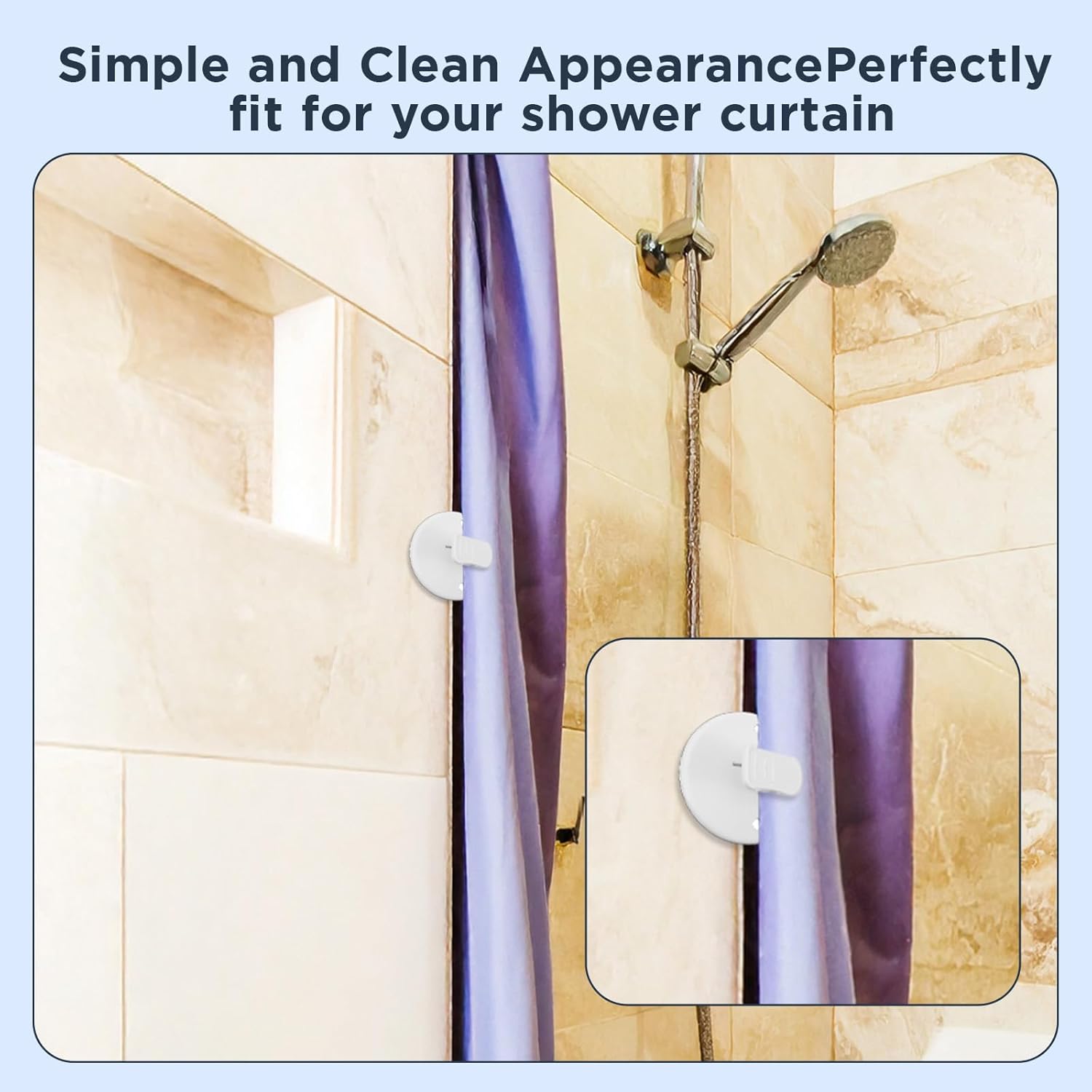 4Pcs Shower Curtain Clips to Wall