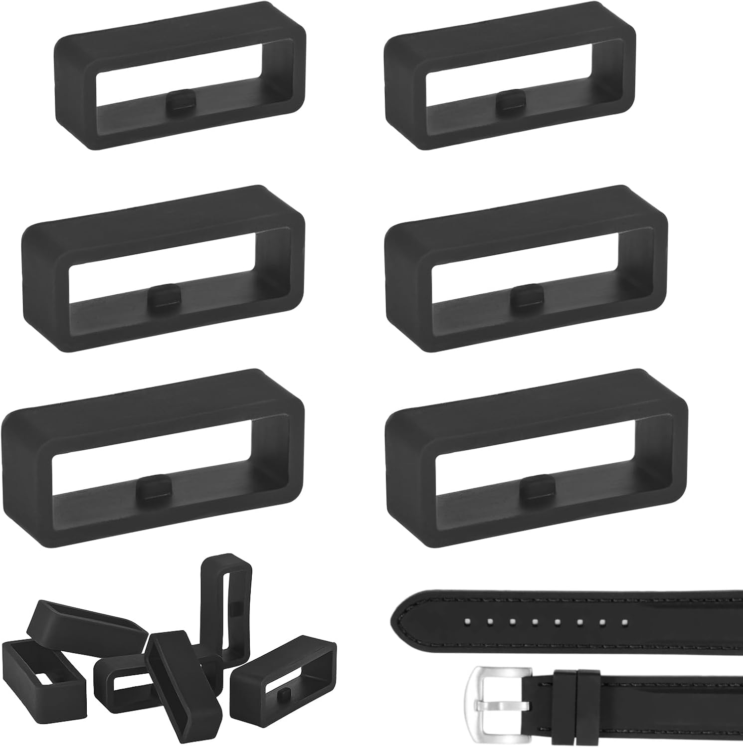6Pcs Watch Band Loops Watch Strap Holder Loop Black Watch Band Strap Loops Watch Strap Keeper Holder Retainer Silicone Replacement Watch Strap Loop for Smart Sport Watch Wristband 6Pcs Watch Band Loops Watch Strap Holder Loop Black Watch Band Strap Loops Watch Strap Keeper Holder Retainer Silicone Replacement Watch Strap Loop for Smart Sport Watch Wristband