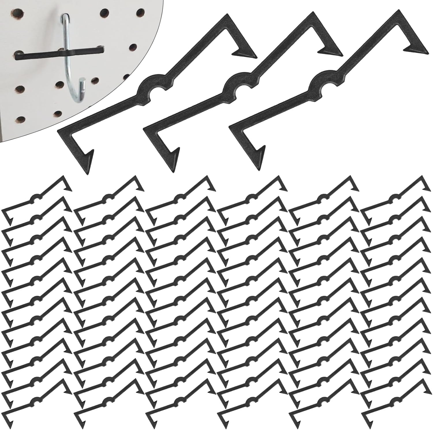 Black Peg Locks Plastic Pegboard Hook Locks Pegboard Display Hook Organizer Fixer Peg Board Hook Clip Retainers Pegboard Hook Organizer for Standard 1/4" and 1/8" Pegboard(60Pcs) Black Peg Locks Plastic Pegboard Hook Locks Pegboard Display Hook Organizer Fixer Peg Board Hook Clip Retainers Pegboard Hook Organizer for Standard 1/4" and 1/8" Pegboard(60Pcs)