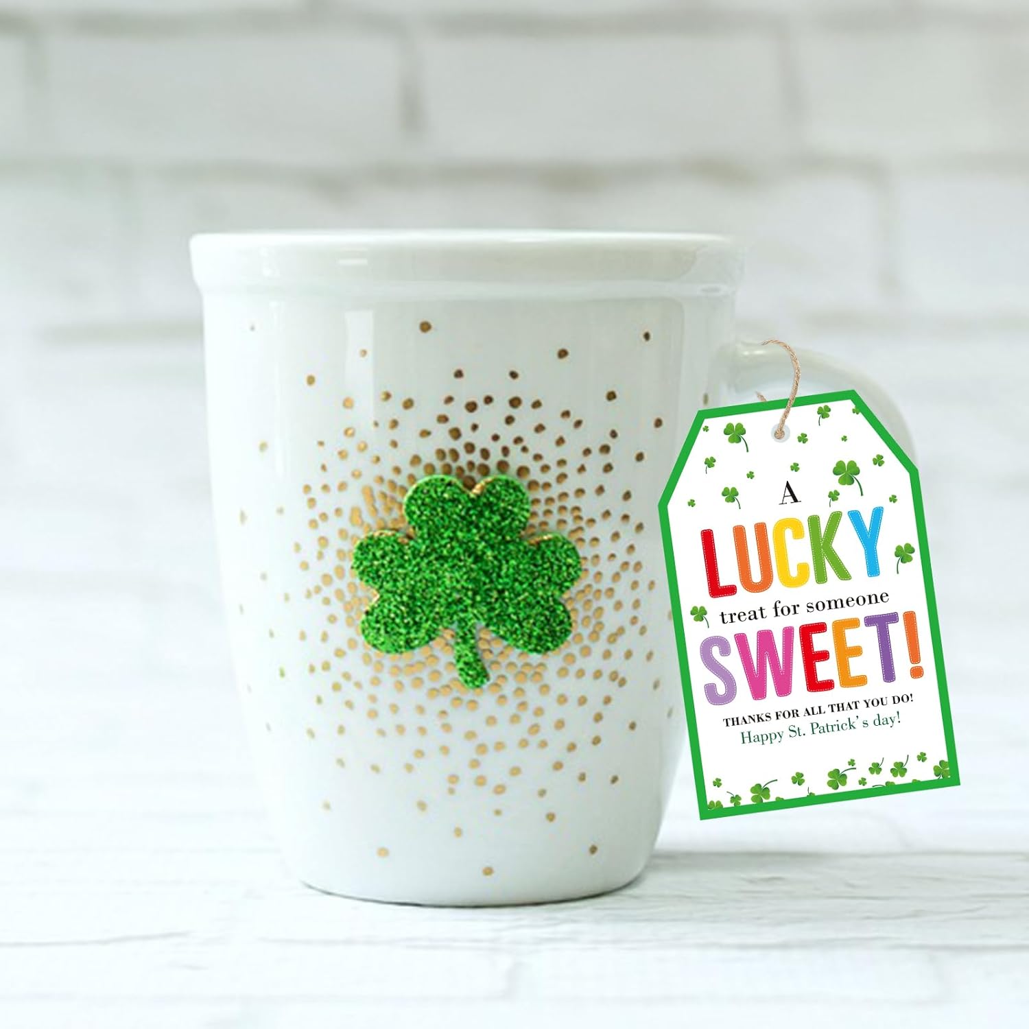 St.Patrick%27s Day Tags - 50Pcs Happy St.Patrick%27s Day Gift Tags with String Irish Shamrock Lucky Clover Hang Paper Tag Thanks for All You Do Tag A Lucky Treat for Someone Sweet for Party Favor